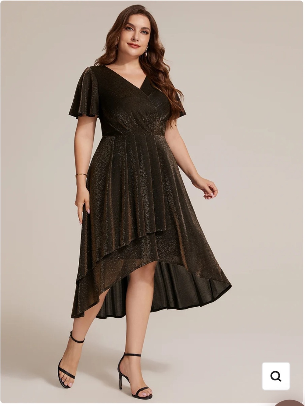 New w tags Ever pretty elegant Black Sparkle Asymmetric Wrap Dress. M
